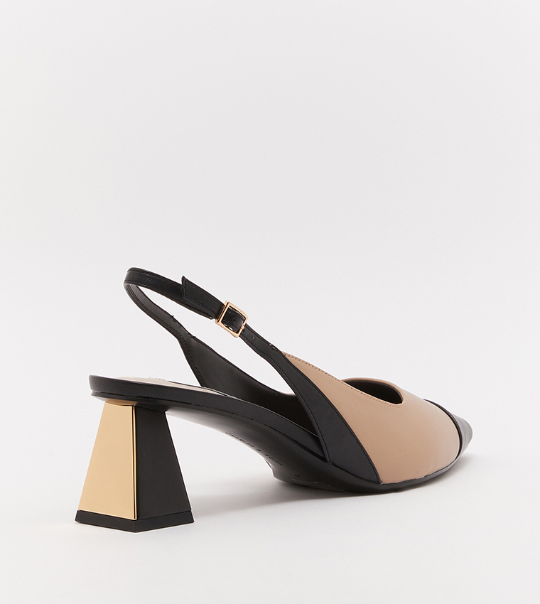 Buy Charles And Keith Toe Cap Slingback Pumps In Beige 6thstreet Qatar 3285