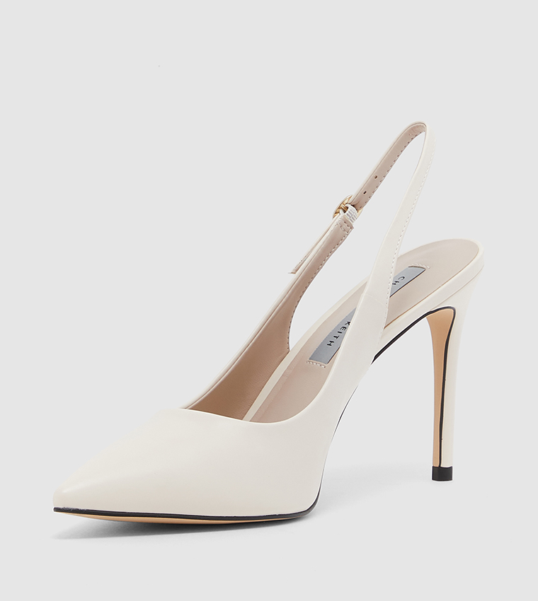 Stiletto Heel Pumps - Chalk