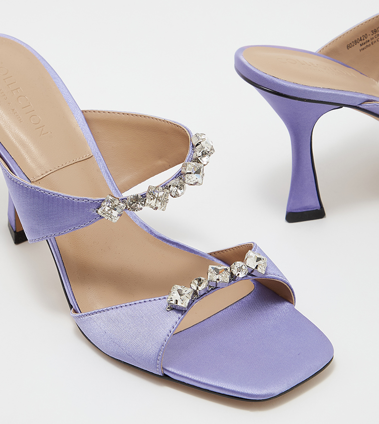 Buy Charles u0026 Keith Gem Encrusted Heel Sandals In Purple | 6thStreet UAE