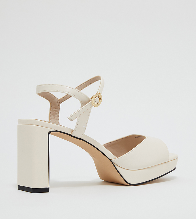 Buy Charles & Keith Open Toe Block Heel Sandals With Ankle Straps In ...