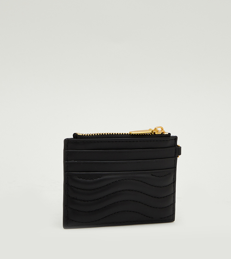 Aubrielle Stitch Detailed Cardholder with Zip Closure