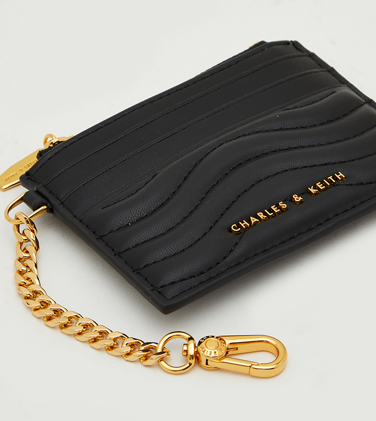 Aubrielle Stitch Detailed Cardholder with Zip Closure