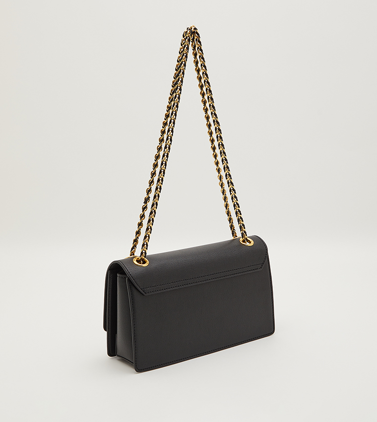 Buy Charles & Keith Metallic Accent Front Flap Shoulder Bag