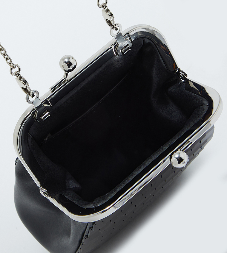 Disc Embellished Clutch Bag