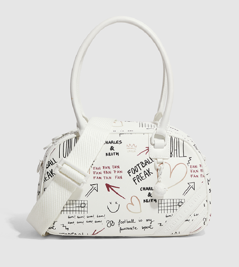 DKNY White Black Graffiti etlicher Print Leather