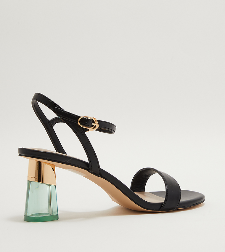 Charles & Keith Women's Clear Trapeze Heel Sandals