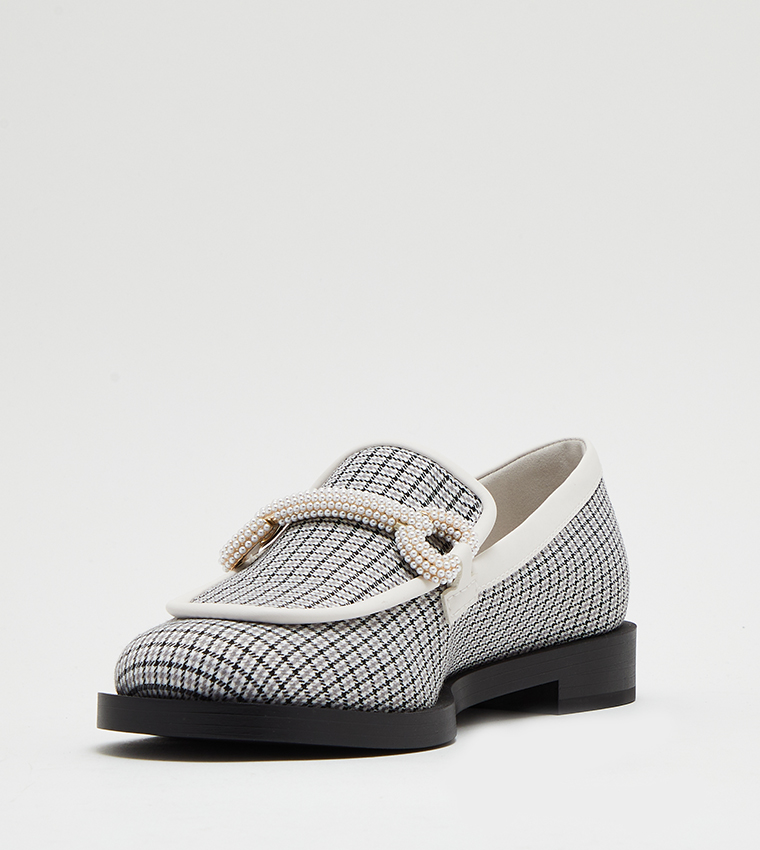 Charles & Keith Women's Houndstooth-Print Penny Loafers