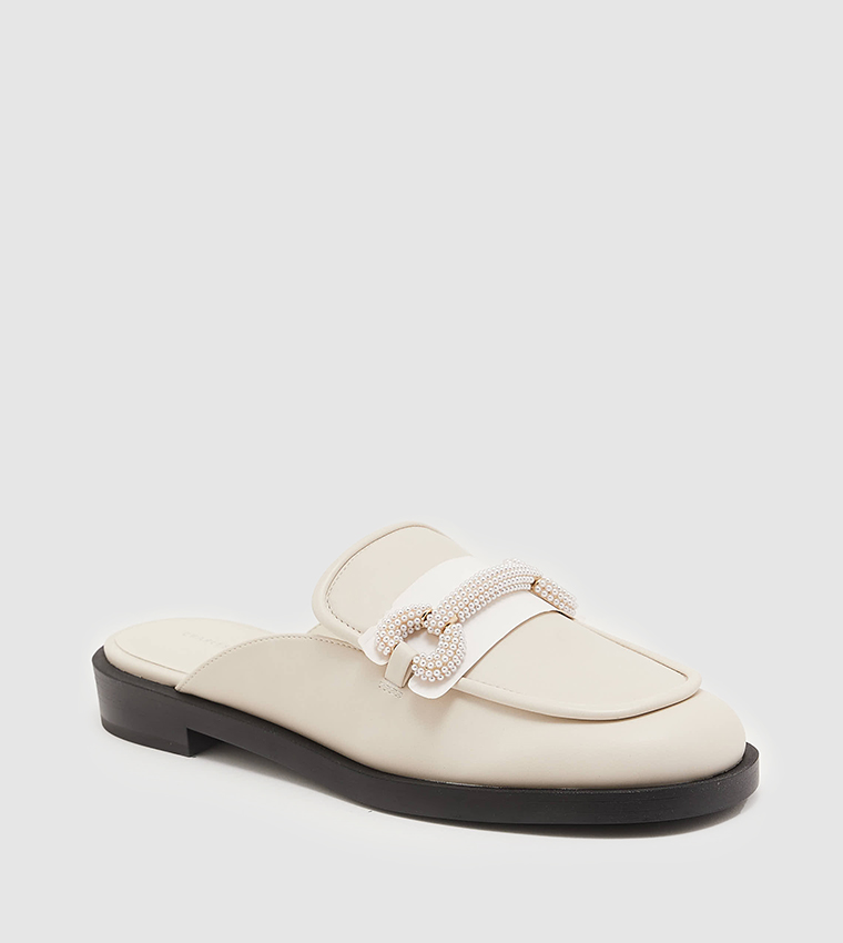 White 2024 loafer mule