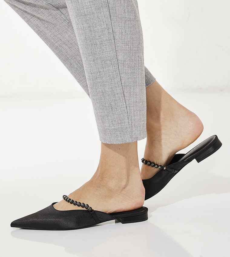 Gem-Strap Flat Mules