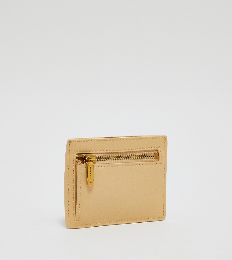 Buy Charles & Keith Floral Illustrated Canvas Card Holder In Beige