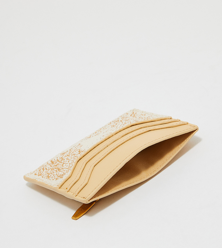 Buy Charles & Keith Floral Illustrated Canvas Card Holder In Beige
