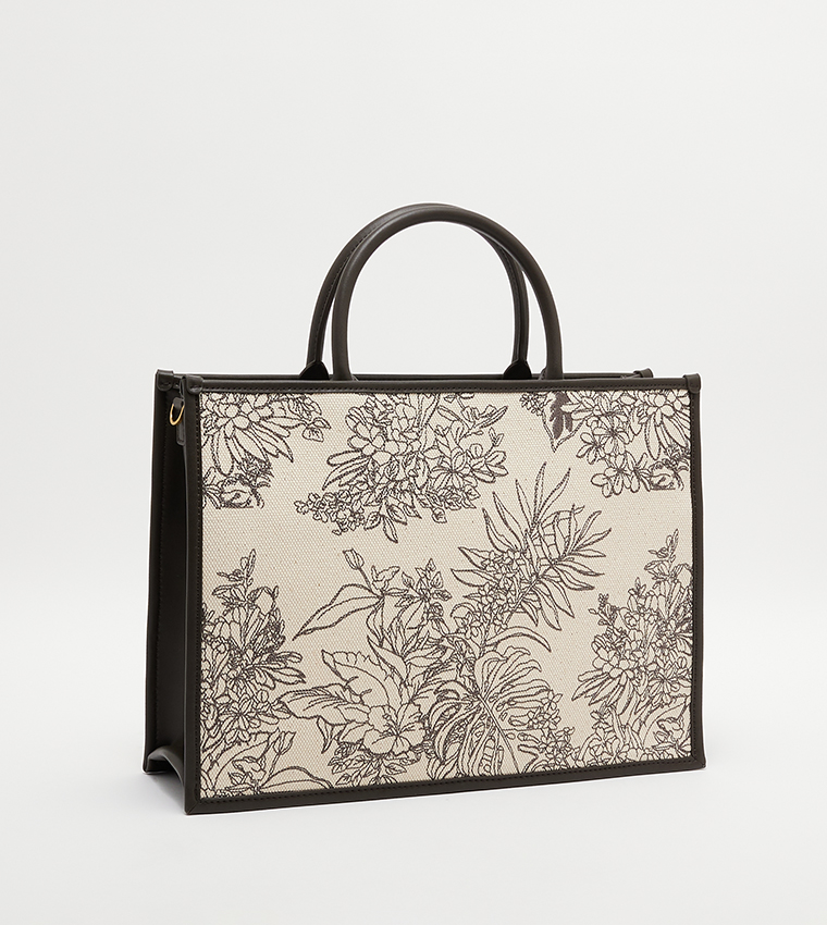 Buy Charles & Keith Floral Illustrated Canvas Tote Bag In Multiple ...