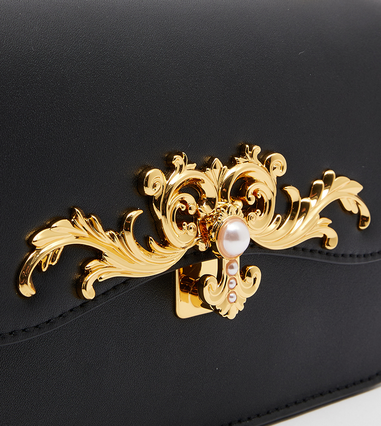 Buy Charles & Keith Merial Metallic Accent Crossbody Bag In Black