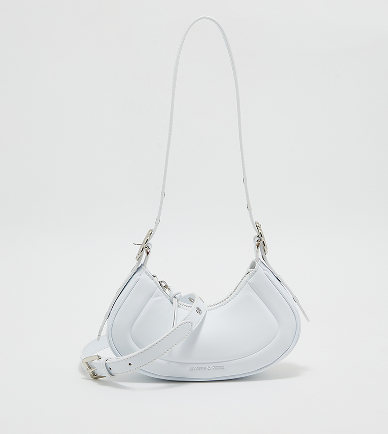 Petra Curved Shoulder Bag - White