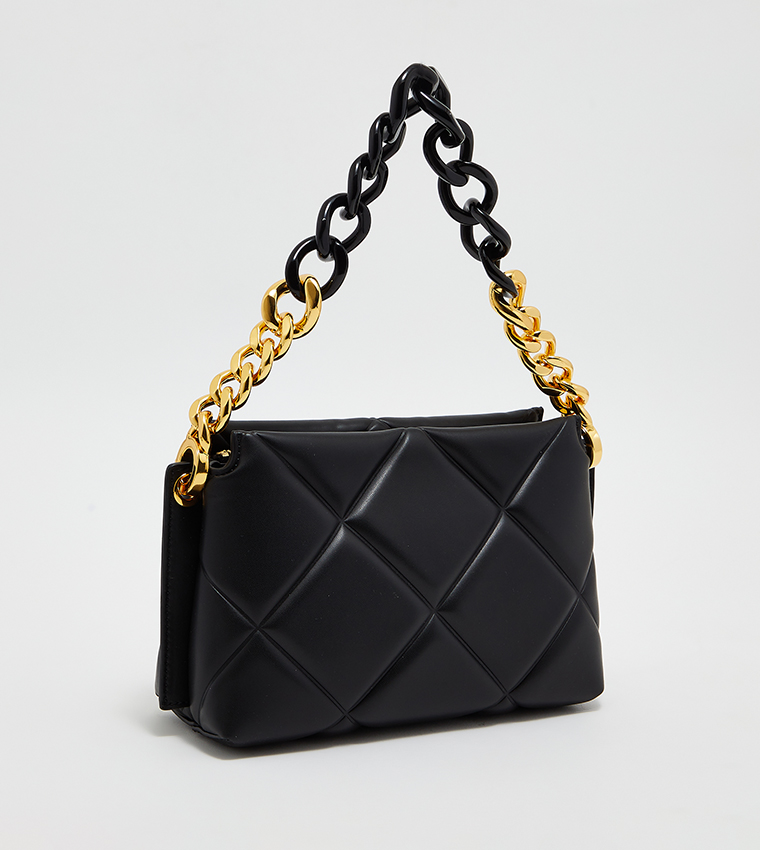 Padded Bag Gold Chunky Chain Bag White Mini Danika Chunky Chain