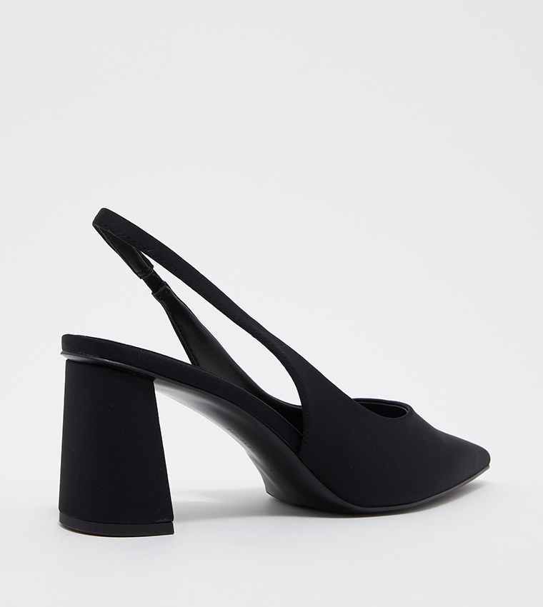 Trapeze Heel Slingback Pumps