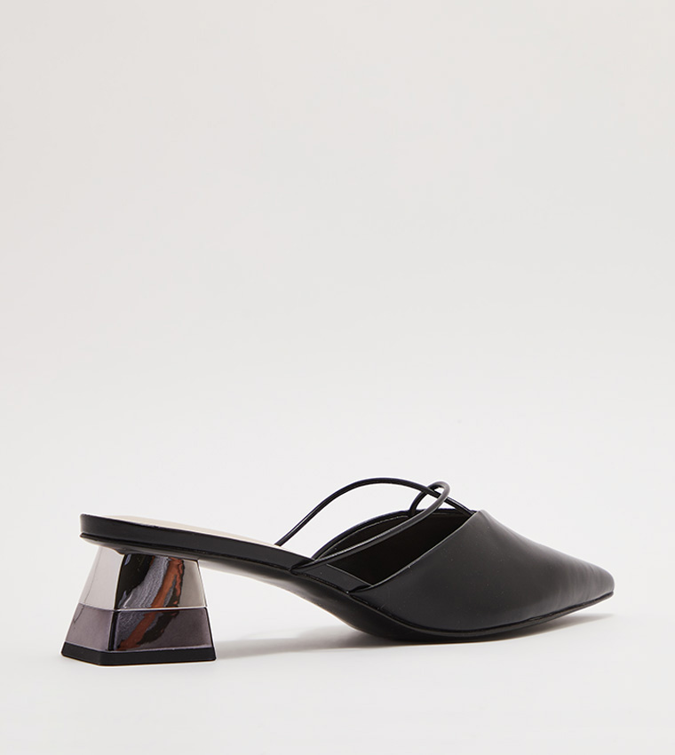 Strappy Crossover Heeled Mules 