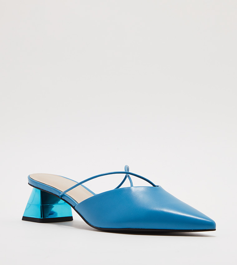 Strappy Crossover Heeled Mules 