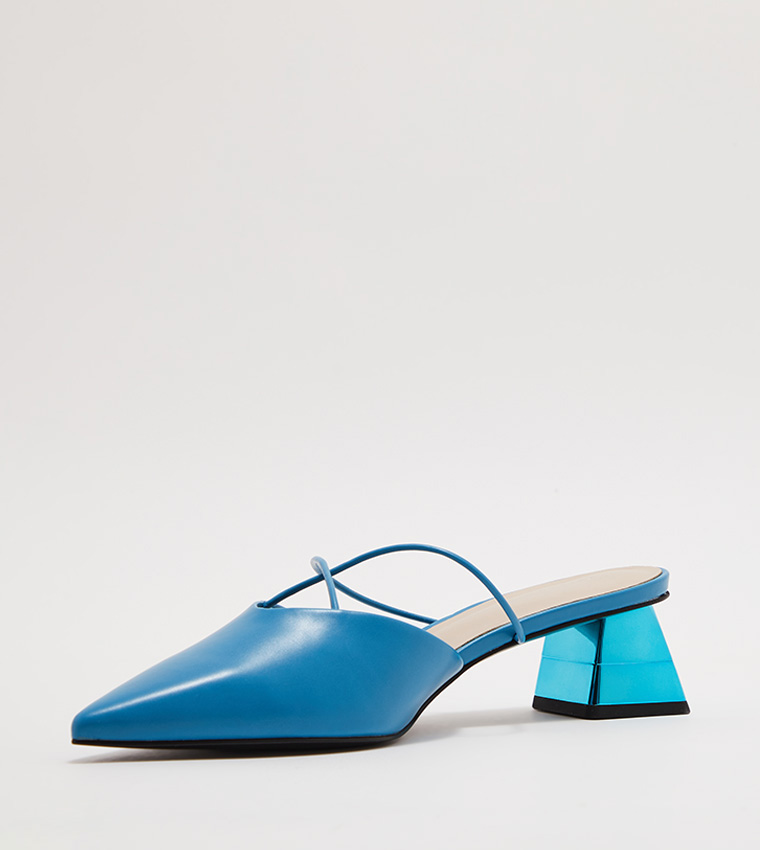 Strappy Crossover Heeled Mules 