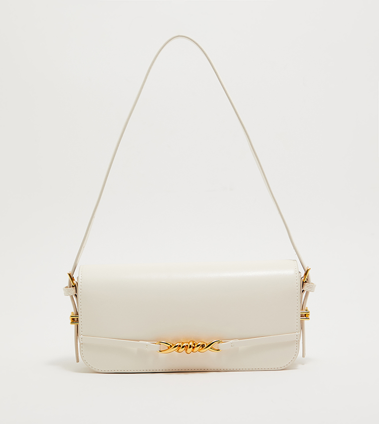 Microsuede chunky chain link shoulder online bag