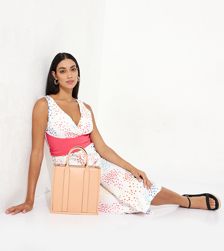 Buy Charles & Keith Clover Trapeze Tote Bag With Pouch In