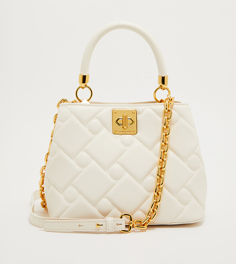 Tillie Quilted Chain Bag - Cream