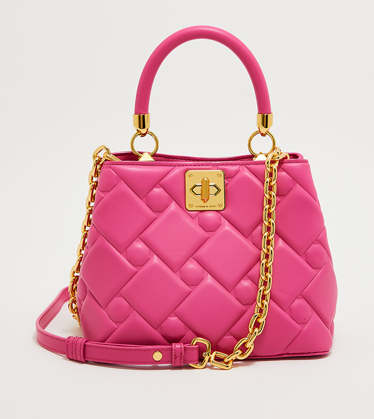 Tillie Quilted Chain Bag - Fuchsia