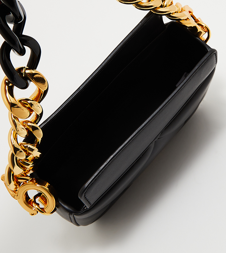 Buy Charles & Keith DANIKA Chunky Chain Padded Mini Bag In Black ...