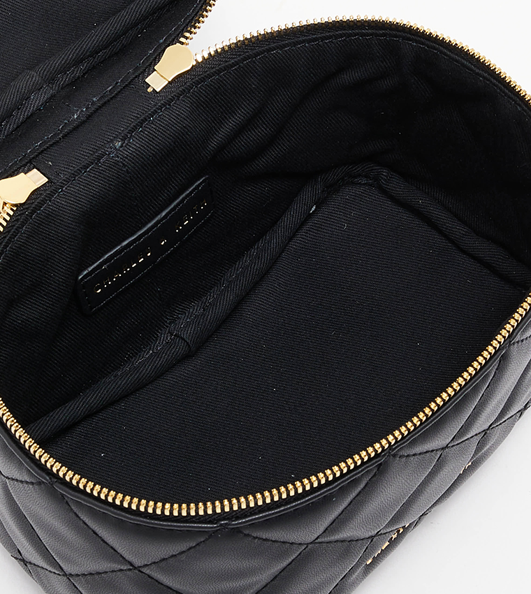 Quilted Two-Way Zip Mini Bag 
