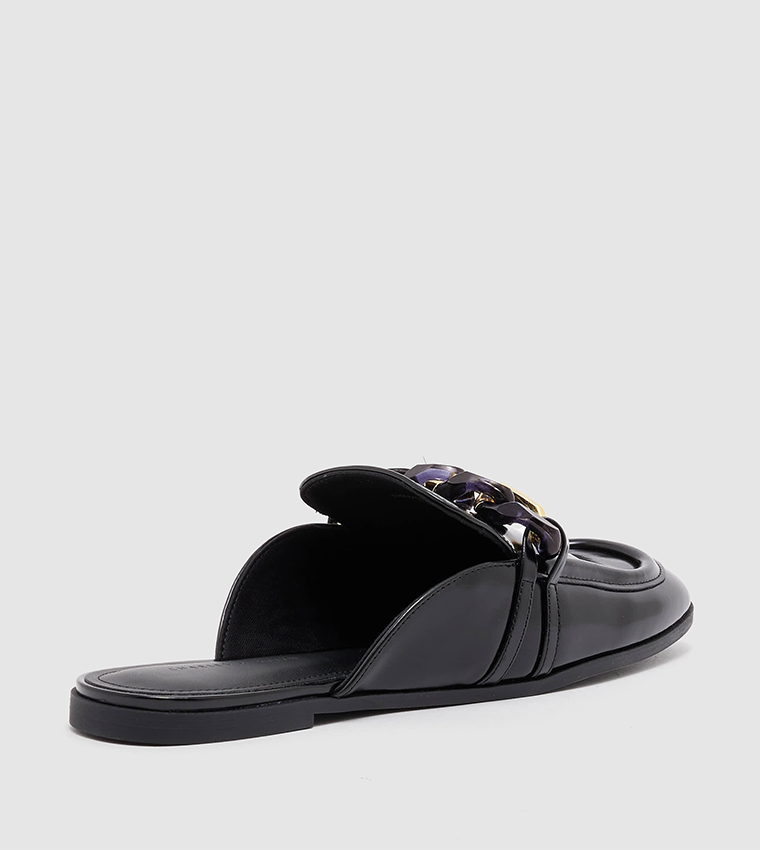 Chunky Chain-Strap Mules