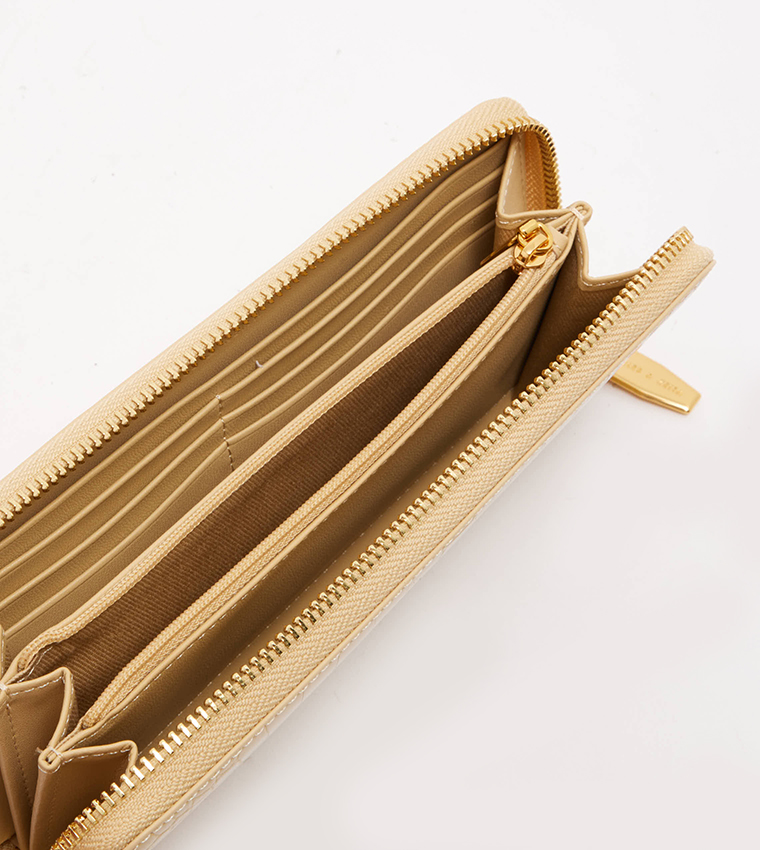 Croc Textured Zip-Around Wallet