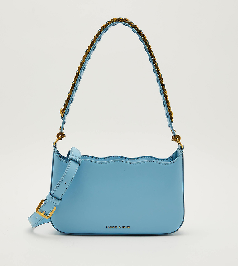 Buy Charles & Keith Braided Strap Wavy Shoulder Bag In Light Blue ...