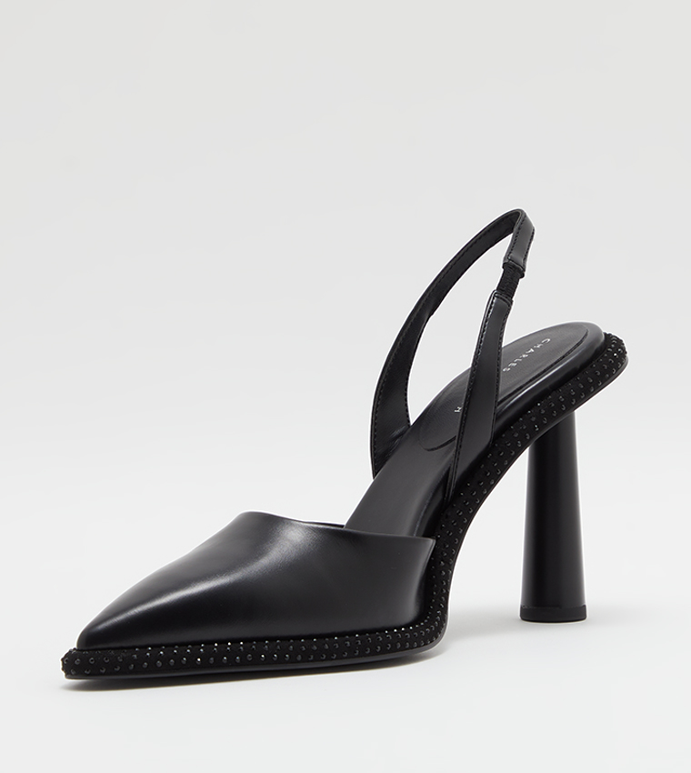 Embellished Pointed Toe Slingback Pumps