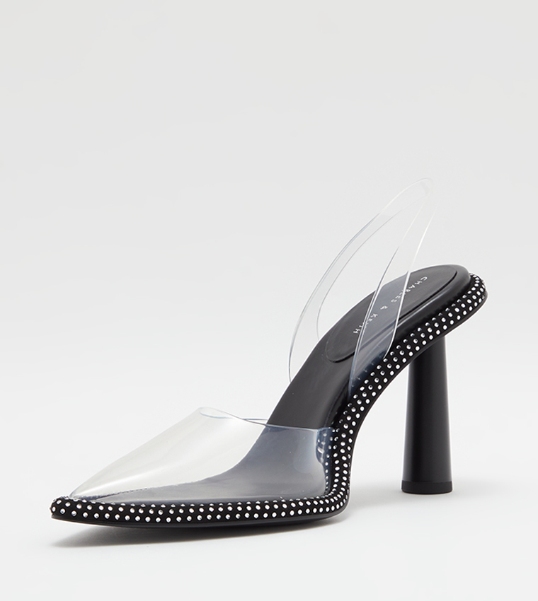 Embellished Pointed Toe Slingback Pumps