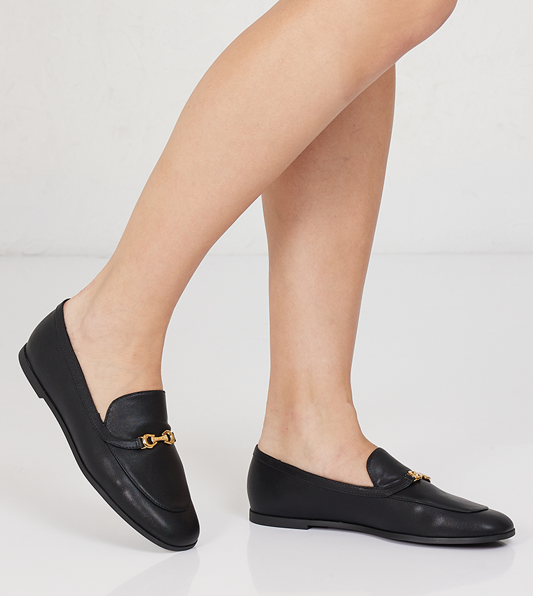 Metal Accent Loafers