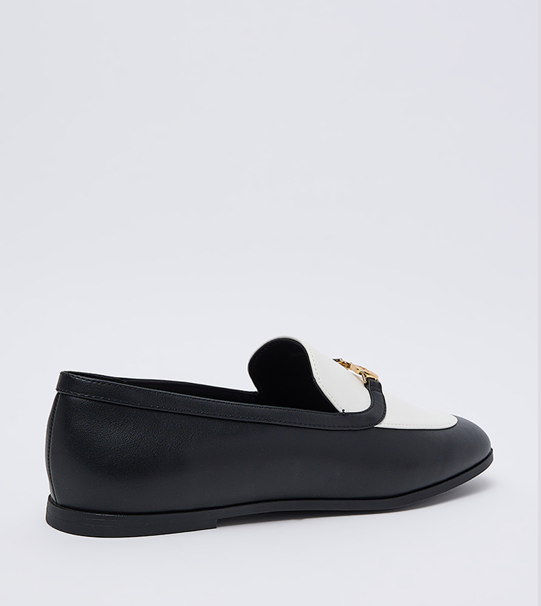 Metallic Accent Color Block Loafers