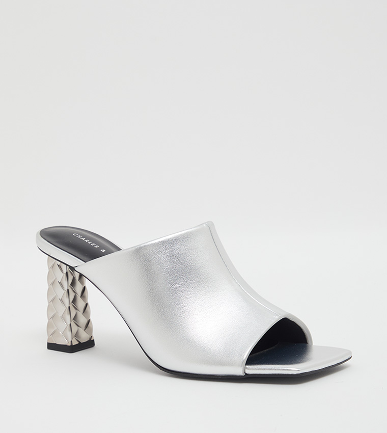 Open toe shop heeled mules