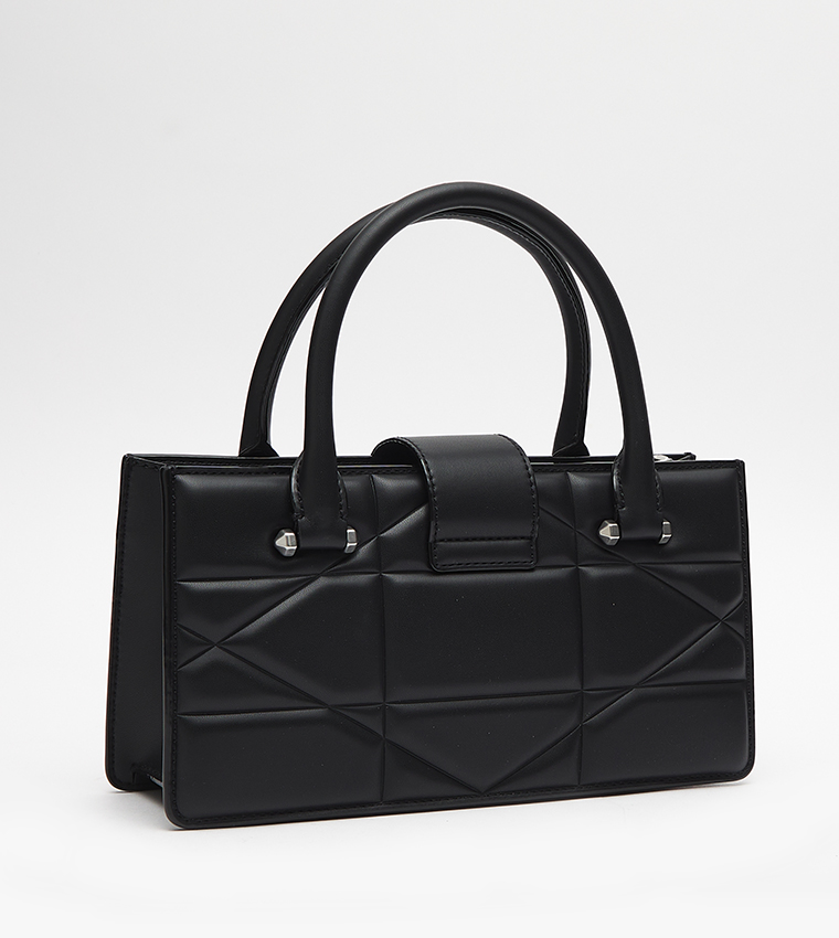 Buy Charles & Keith BLANCHE Quilted Top Handle Bag In Black