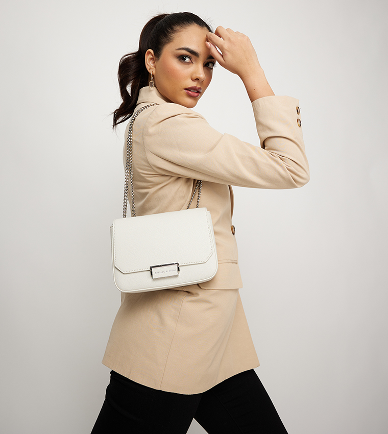 Buy Charles & Keith Chain Strap Flap Closure Shoulder Bag In