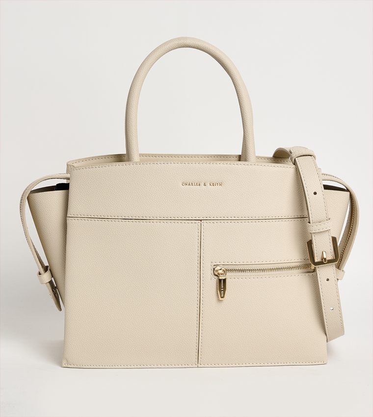 ANWEN Textured Trapeze Satchel Bag