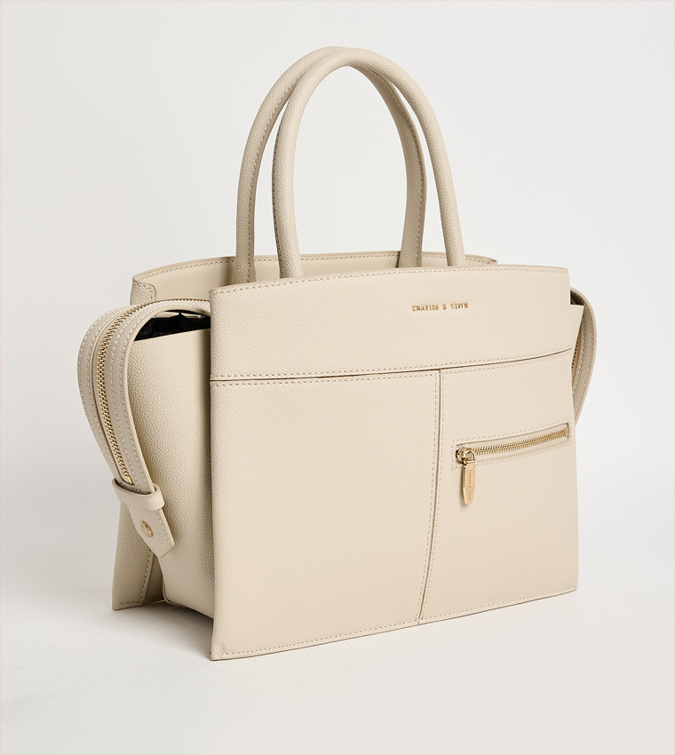 ANWEN Textured Trapeze Satchel Bag