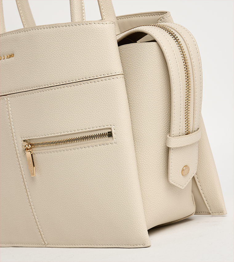 ANWEN Textured Trapeze Satchel Bag