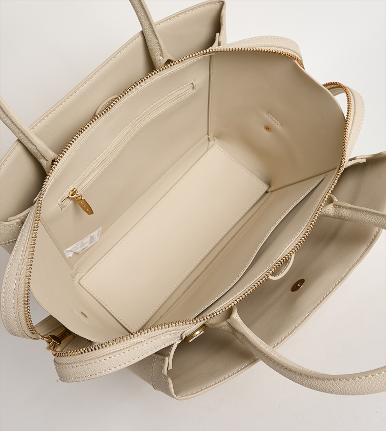 ANWEN Textured Trapeze Satchel Bag