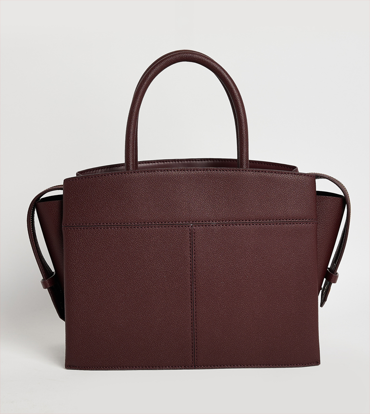 ANWEN Textured Trapeze Satchel Bag