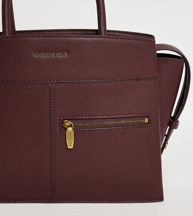 ANWEN Textured Trapeze Satchel Bag