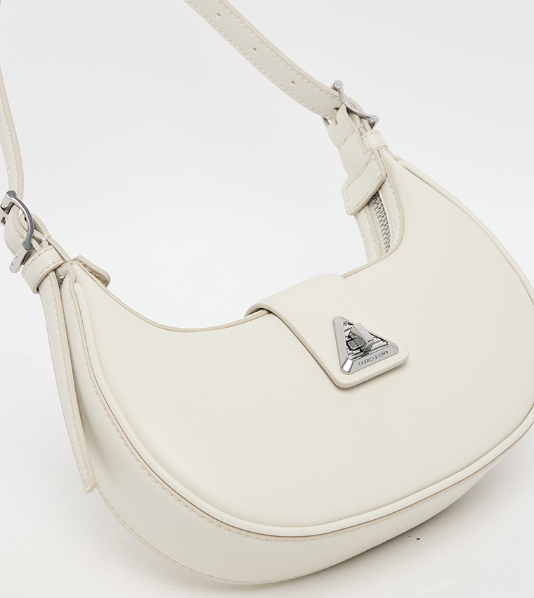 Textured Twist Lock Hobo Bag