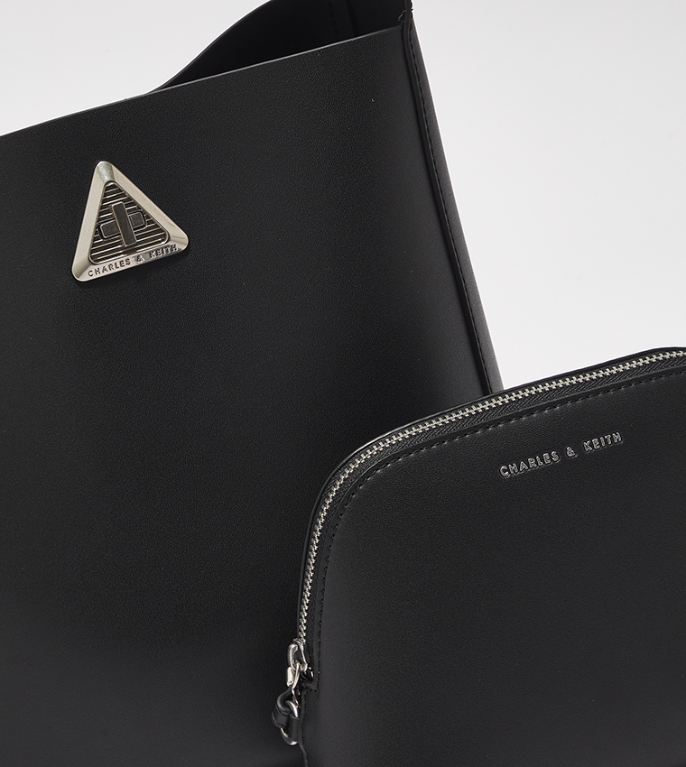 TRICE Logo Detail Shoulder Bag with Pouch