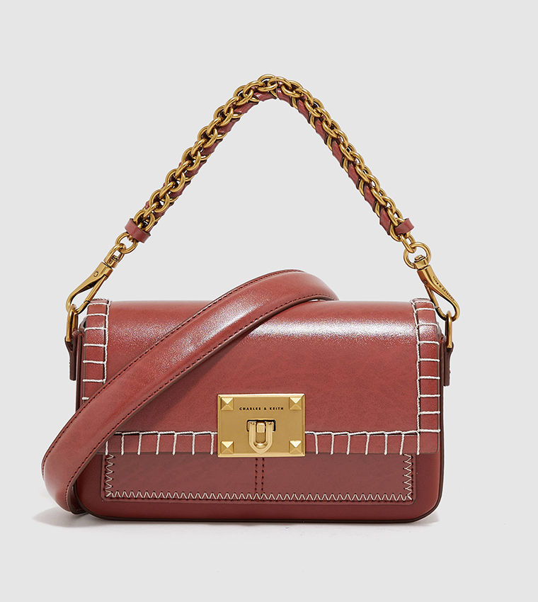 Charles and keith top online stitch detail crossbody bag