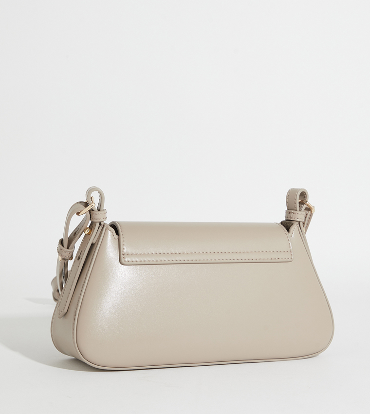 Charles & Keith Olivia Trapeze Shoulder Bag in White
