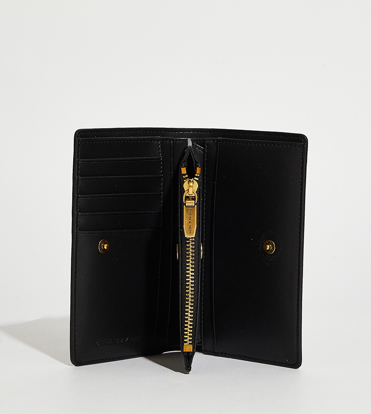 Logo Metal Zippered Wallet